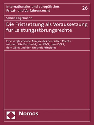 cover image of Die Fristsetzung als Voraussetzung für Leistungsstörungsrechte
